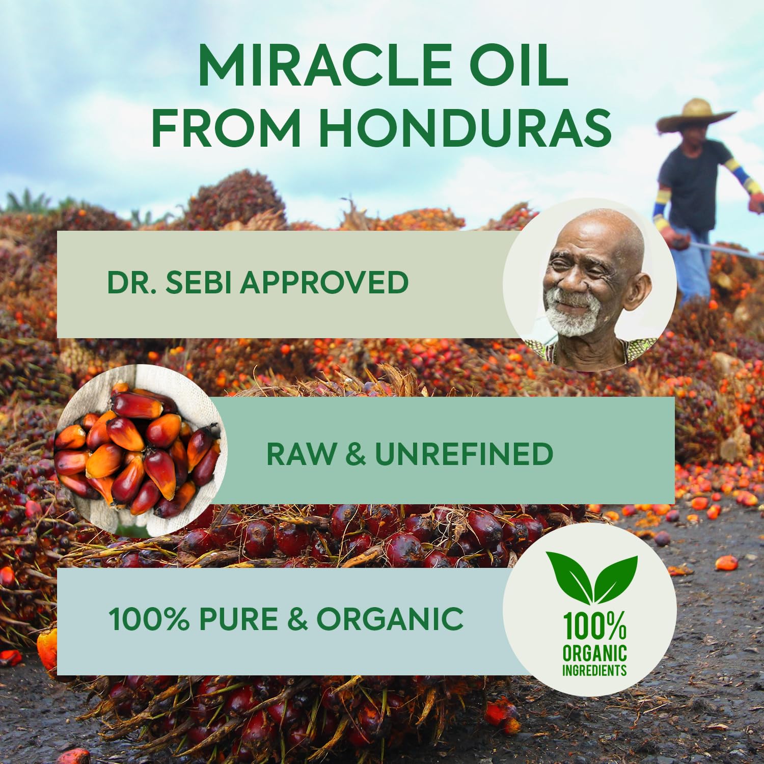 Authentic Batana Oil for Hair Growth: Handmade in Honduras 100% Raw Batana Oil - 100% Pure & Natural, Unrefined - Approved by Dr. Sebi for Thicker, Stronger, Fuller Hair - 4 oz