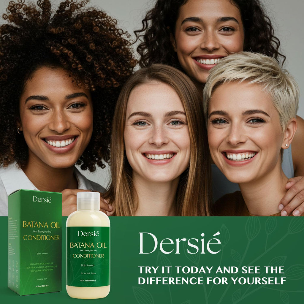 Dersie Batana Oil Hair Growth Conditioner: Infused with Batana Oil & Biotin for Hair Growth – Moisturizing & Nourishing Formula for Thinning, Dry, or Damaged Hair (10 fl oz)