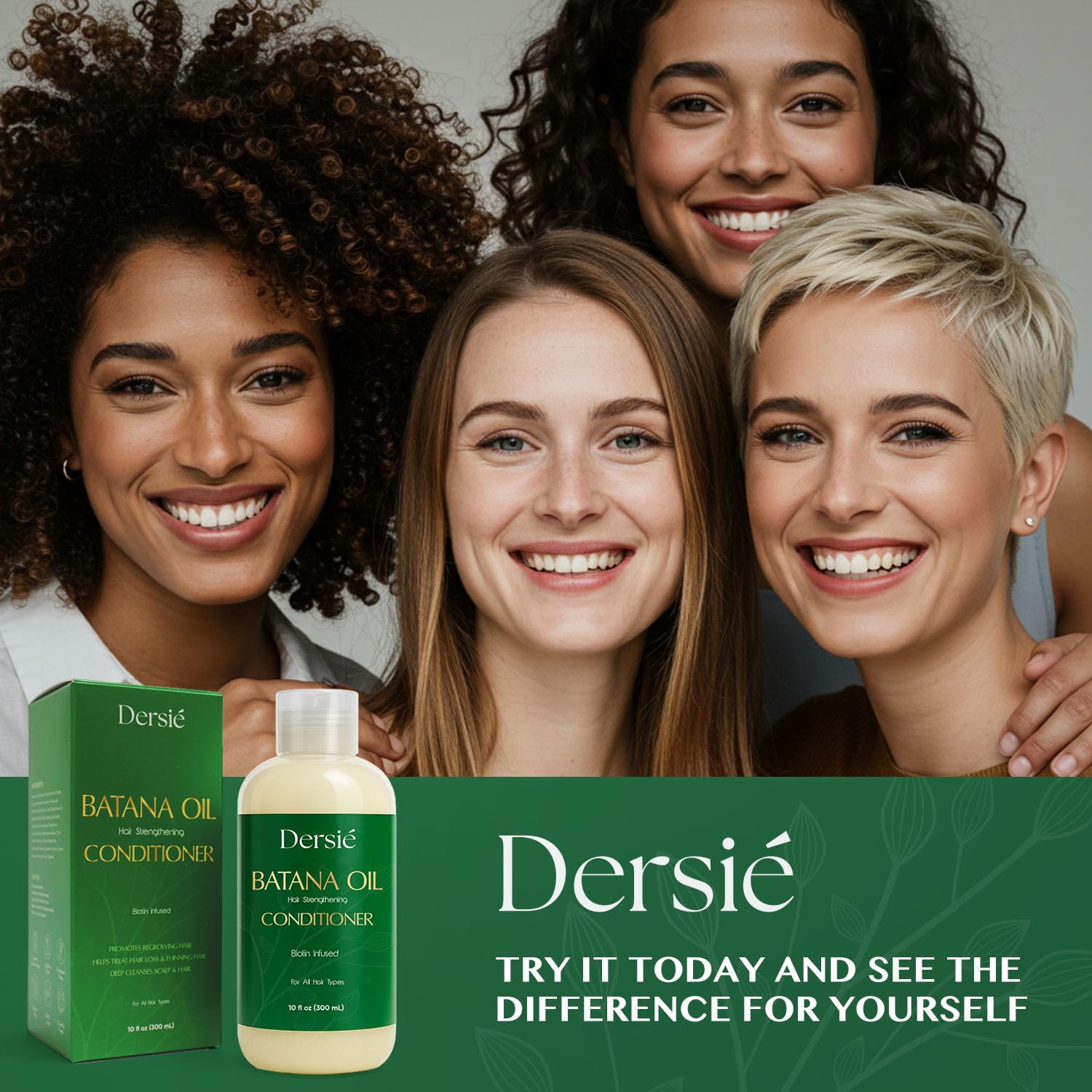 Dersie Batana Oil Hair Growth Conditioner: Infused with Batana Oil & Biotin for Hair Growth – Moisturizing & Nourishing Formula for Thinning, Dry, or Damaged Hair (10 fl oz)
