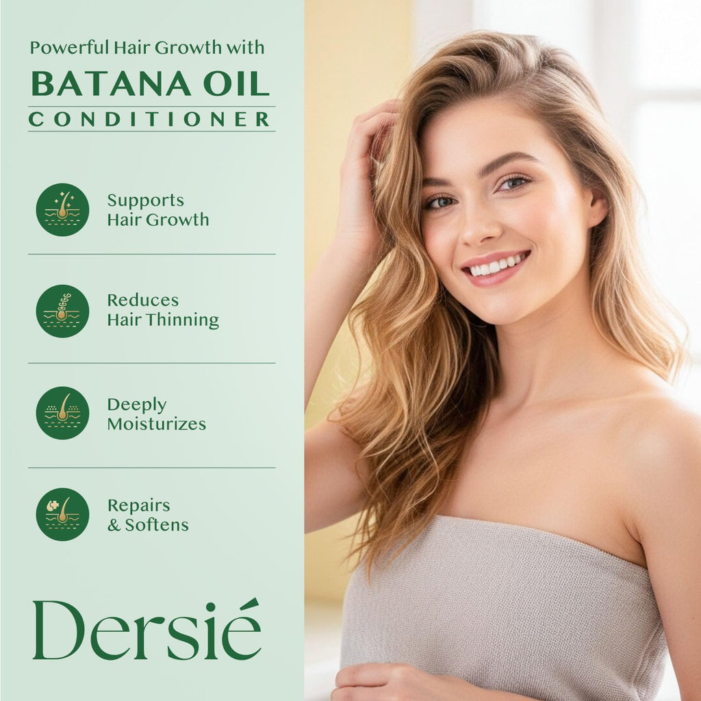 Dersie Batana Oil Hair Growth Conditioner: Infused with Batana Oil & Biotin for Hair Growth – Moisturizing & Nourishing Formula for Thinning, Dry, or Damaged Hair (10 fl oz)