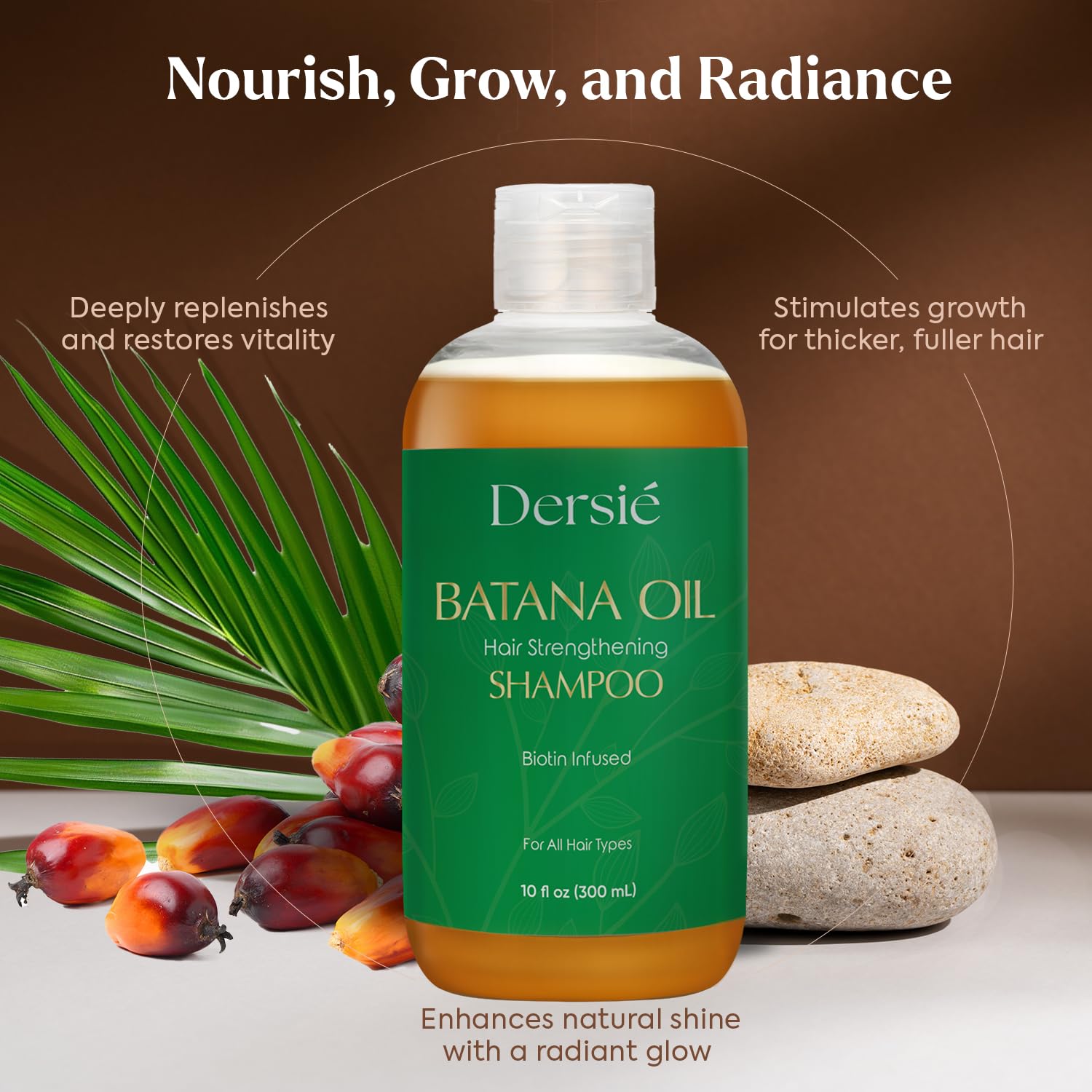 Batana Oil Shampoo for Hair Growth: Batana Shampoo for Hair Loss and Thinning Hair - Infused with Biotin and Rosemary Oil - Hair Growth Shampoo for Women & Men - Sulfate Free & Paraben Free (10 FL OZ)